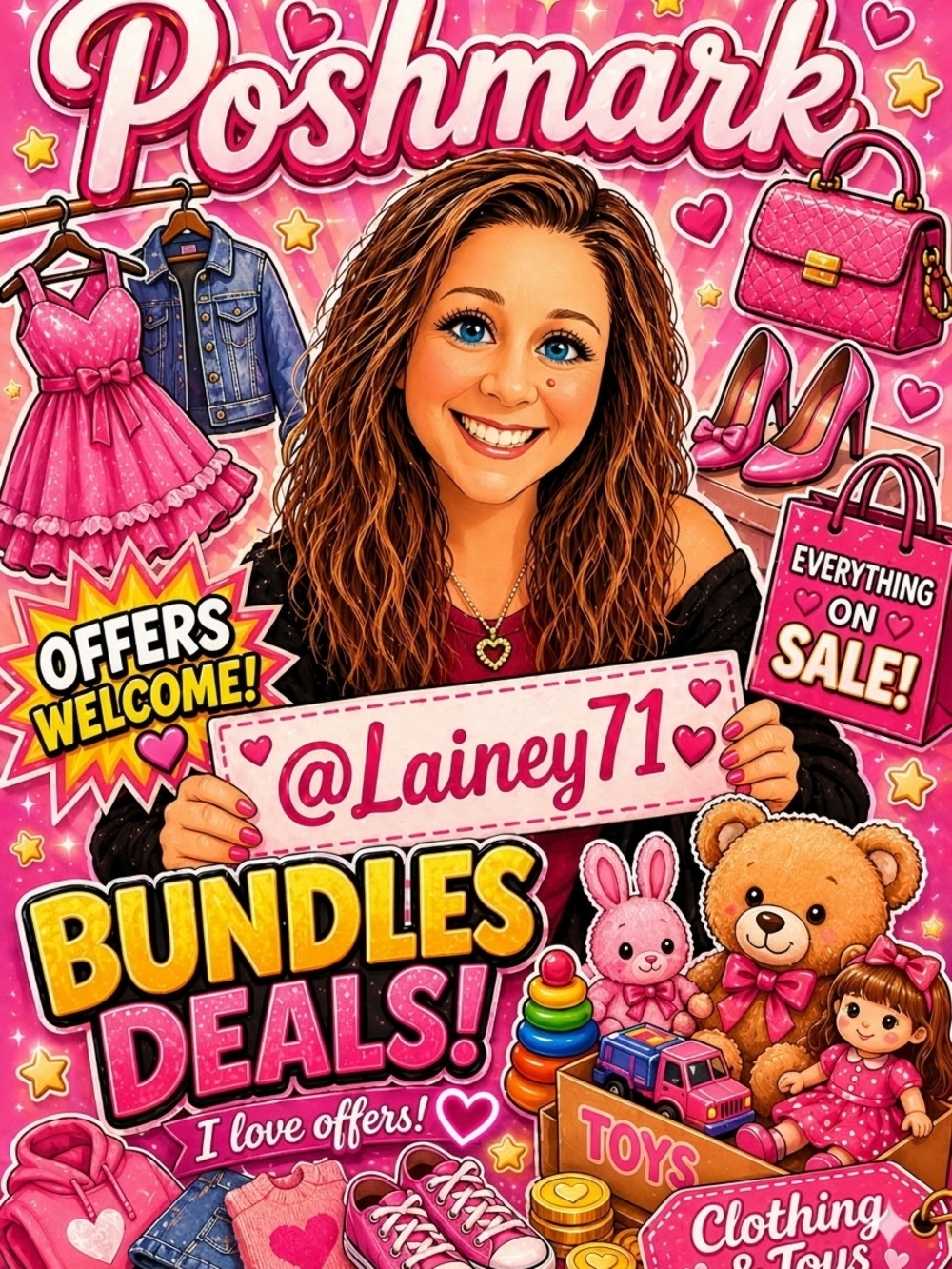 Bundles Deals Sign - Pink Promotional Poster